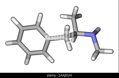 Bastoncini di metamfetamina modello molecolare Foto Stock