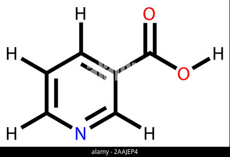 Niacina (vitamina B3 o PP) formula strutturale Foto Stock