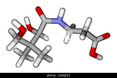 Acido pantotenico (vitamina B5) struttura molecolare Foto Stock