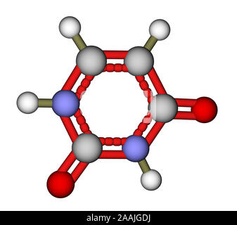 Nucleobase uracile struttura molecolare Foto Stock