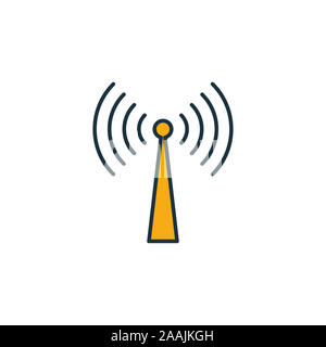 Icona di radiodiffusione. Contorno riempito elemet creativo dalla pubblicità raccolta di icone. Premio icona di radiodiffusione per ui, ux, applicazioni software e Foto Stock