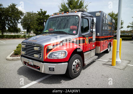 Osceola county fire rescue paramedico freightliner veicolo celebrazione florida usa Foto Stock