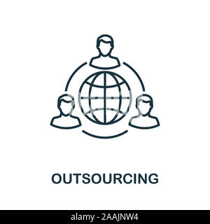 Profilo di outsourcing icona. Linea sottile elemento concetto dal servizio clienti raccolta di icone. Creative icona di outsourcing per le applicazioni mobili e di utilizzo del web Foto Stock