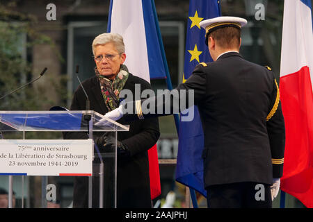 Celebrazione del settantacinquesimo anniversario della liberazione, Strasburgo, Alsazia, Francia Foto Stock