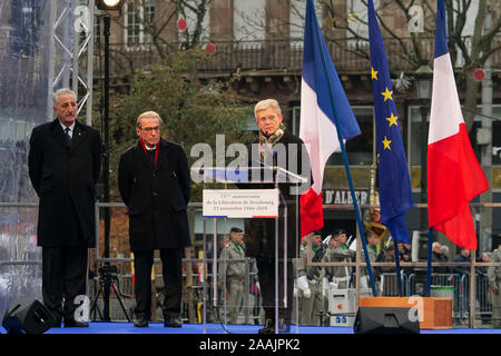 Celebrazione del settantacinquesimo anniversario della liberazione, Strasburgo, Alsazia, Francia Foto Stock