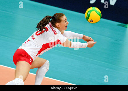 Treviso, Italia. Xix Nov, 2019. maria kostelanska (Budapest) durante Imoco Carraro Conegliano vs Vasas Obuda Budapest, Pallavolo Champions League donne a Treviso, Italia, 19 novembre 2019 Credit: Indipendente Agenzia fotografica/Alamy Live News Foto Stock