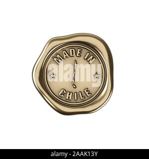 Prodotto fabbricato in Cile. Golden sigillo di qualità. Foto Stock