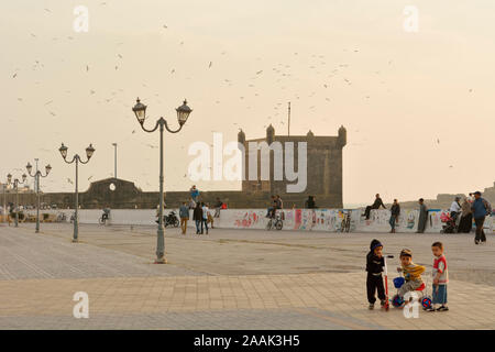 Place Moulay Hassan, Essaouira, un sito Patrimonio Mondiale dell'Unesco. Il Marocco Foto Stock