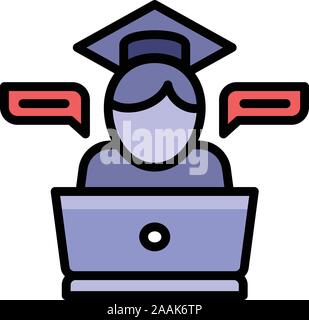 Ragazzo icona webinar. Delineare boy webinar icona vettoriali per il web design isolato su sfondo bianco Illustrazione Vettoriale