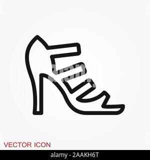 Sandalo greco icona. Il vettore in bianco e nero icona vettore. Illustrazione Vettoriale