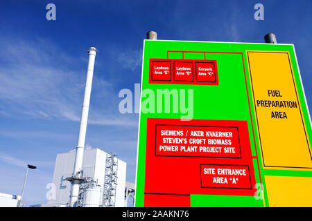Il Steven's Croft biocarburante power station a Lockerbie, in Scozia. È il più grande a legna per stazione di biomassa nel Regno Unito con una uscita di 44MW, abbastanza Foto Stock