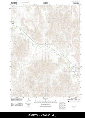 USGS TOPO Map Nebraska NE Ansley 20111021 TM il restauro Foto Stock