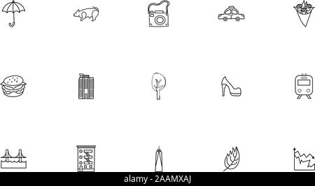 Bundle di new york city impostare le icone Illustrazione Vettoriale