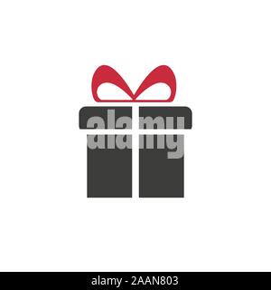 Regalo, presente, Giftbox isolato Flat Web Mobile icona Vector segno simbolo , silhouette Illustrazione Vettoriale