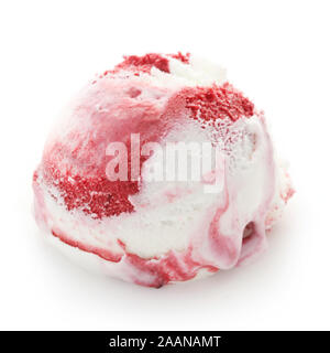 Scoop di Ripple Blackberry Gelato isolato su bianco Foto Stock