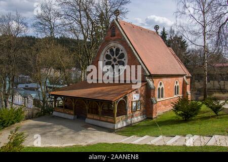 La Chiesa di Cristo la Chiesa anglicana (Anglikansky kostel - Anglikanische Kirche) - piccolo della Boemia occidentale cittadina termale di Marianske Lazne (Marienbad) - Repubblica Ceca Foto Stock