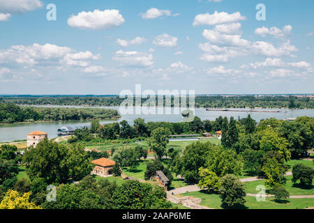 Fortezza di Kalemegdan park e il fiume Sava a Belgrado in Serbia Foto Stock