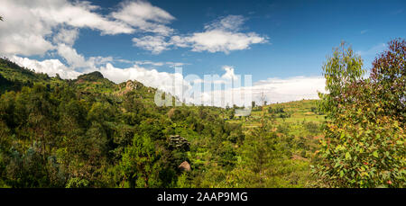 Etiopia, Rift Valley, Gamo Gofo Omo, Arba Minch, Dorze Holowo, scarpata, panoramica Foto Stock