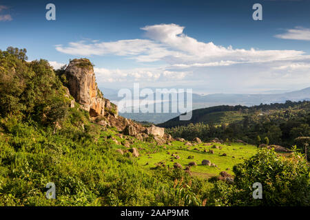 Etiopia, Rift Valley, Gamo Gofo Omo, Arba Minch, Dorze Holowo, scarpata sopra il lago Abaya Foto Stock