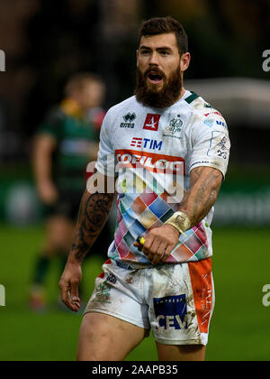 Treviso, Italia. Novembre 23, 2019, Treviso, Italia: jayden hayward (Benetton Treviso)durante la Benetton Treviso vs Northampton santi, Rugby Heineken Champions Cup a Treviso, Italia, 23 novembre 2019 - LPS/Ettore Grifoni Credito: Ettore Grifoni/LP/ZUMA filo/Alamy Live News Foto Stock