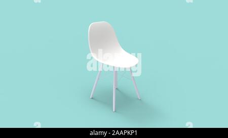3D rendering di una sedia di design isolato in uno sfondo per studio Foto Stock