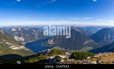 Vista panoramica sulla valle del lago Hallstatt ad Aitrtia Foto Stock