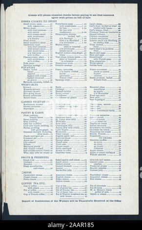 La cena (detenute da) ASTOR HOUSE (a) (NEW YORK, NY-) (HOTEL;) un menu à la carte; INCLUDE UN PREZZO VINI E LIQUORI ELENCO; foto di hotel sul coperchio; cena [detenute da] ASTOR HOUSE [A] (NEW YORK, NY?) (HOTEL;) Foto Stock