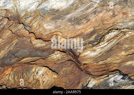 Weathered roccia arenaria strati, Isola di Colonsay Foto Stock