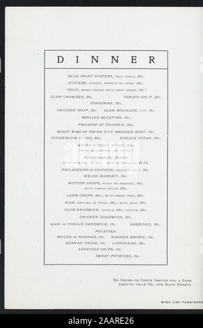 La cena (detenute da) Lehigh Valley RAILROAD (a) Diamante Nero Express (carrozza ristorante;) Molti ILLUSTRATINS sul coperchio anteriore;Mappa di Lehigh Valley Railroad e i collegamenti sul retro di copertina;un servizio à la carte; cena [detenute da] Lehigh Valley RAILROAD [at] Diamante Nero Express (carrozza ristorante;) Foto Stock