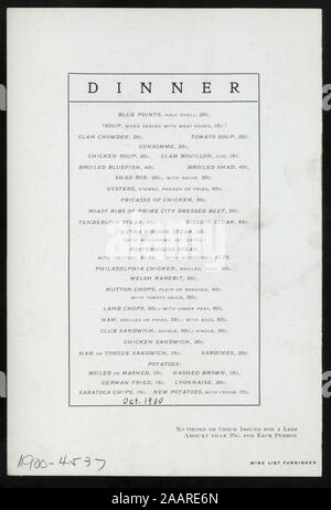 La cena (detenute da) Lehigh Valley RAILROAD - DINING CAR SERVICE (a) EN ROUTE (RR) Cena [detenute da] Lehigh Valley RAILROAD - DINING CAR SERVICE [a] EN ROUTE (RR); cena [detenute da] Lehigh Valley RAILROAD - DINING CAR SERVICE [a] EN ROUTE (RR) Foto Stock