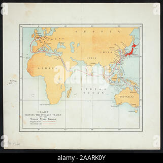 La cena (detenute da) Nippon Yusen Kaisha (a) SS KOBE MARU (SS;STRANIERI;) ILLUSTRAZIONE DEI BAMBINI"PARADE;MAPPA DEI PERCORSI 1900-4260; cena [detenute da] Nippon Yusen Kaisha [at] SS KOBE MARU (SS;STRANIERI;) Foto Stock