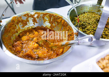 Cucina indiana autentica catering close up Foto Stock