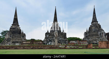 L'antica runis in Ayutthaya città vecchia, Thailandia. Foto Stock