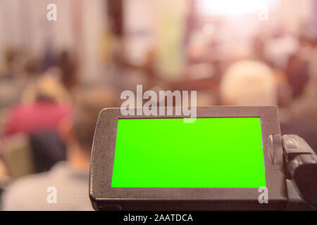 Videocamera digitale registrazione evento. Conferenze di affari o il seminario Foto Stock