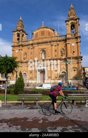 Chiesa di San Giuseppe nella città di msida, Malta, stile barocco romano cattolica chiesa parrocchiale dal 1889. Foto Stock