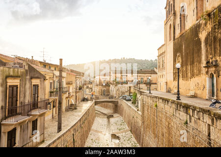 Città vecchia, Scicli, Provincia di Ragusa, Sicilia Foto Stock