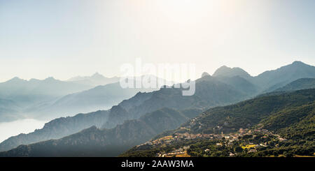 Vista dal Belvedere de Saliccio, Piana, Corse-du-Sud, Corsica, Francia Foto Stock