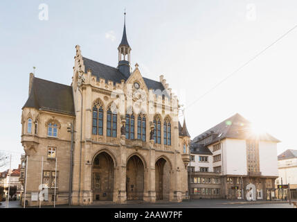 Vista del municipio contro sky a Erfurt, Germania Foto Stock