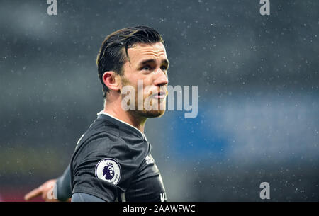 Ben Chilwell di Leicester durante il match di Premier League tra Brighton e Hove Albion e Leicester City presso la American Express Community Stadium , Brighton , 23 novembre 2019 - solo uso editoriale. No merchandising. Per le immagini di calcio FA e Premier League restrizioni si applicano inc. no internet/utilizzo mobile senza licenza FAPL - per i dettagli contatti Football Dataco : Foto Stock