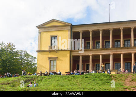 Edenkoben: castello Schloss Villa Ludwigshöhe in Weinstraße, Itinerario dei vini tedeschi, Renania-Palatinato, Renania-Palatinato, Germania Foto Stock