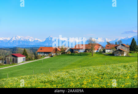 Bella primavera in Algovia bavarese Foto Stock