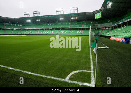 Groningen, Paesi Bassi. 24 Novembre, 2019. GRONINGEN, 24-11-2019 Euroborg stadium, olandese Eredivisie stagione calcistica 2019/2020 . Panoramica dello stadio durante la partita FC Groningen - Feyenoord Credito: Pro scatti/Alamy Live News Foto Stock