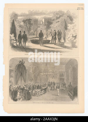 Exhuming i resti del presidente Monroe nella seconda strada cimitero; giacenti nello Stato presso il City Hall di New York; lo sbarco a Richmond; la cerimonia presso la tomba del cimitero di Hollywood, Richmond, EM11610; Exhuming i resti del presidente Monroe nella seconda strada cimitero; giacenti nello Stato presso il City Hall di New York; lo sbarco a Richmond; la cerimonia presso la tomba del cimitero di Hollywood, Richmond, Virginia. Foto Stock