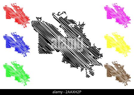 Boise City (Stati Uniti città, Stati Uniti d'America, usa city) mappa illustrazione vettoriale, scribble schizzo città di Boise mappa Illustrazione Vettoriale