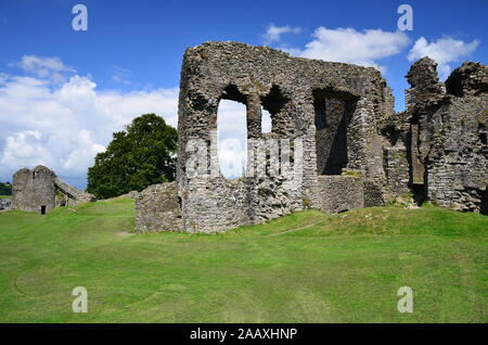 Rovine di Kendal Castle, Cumbria Foto Stock