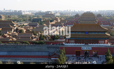 Affacciato sulla città proibita dal Parco Jingshan Foto Stock