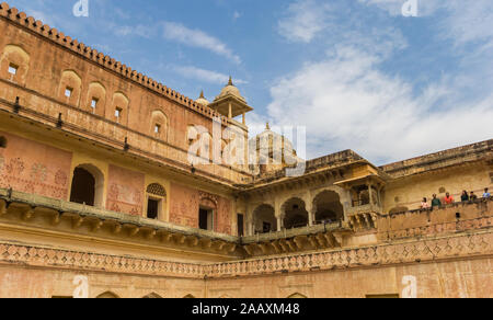 Architettura storica del forte di Amber a Jaipur, India Foto Stock