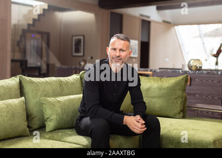 Foto di Ryan Giggs nell'appartamento dell'attico al Stock Exchange Hotel, Manchester. Pic Copyright Phil Tragen 2019 Foto Stock