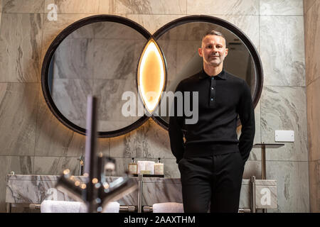 Foto di Ryan Giggs nell'appartamento dell'attico al Stock Exchange Hotel, Manchester. Pic Copyright Phil Tragen 2019 Foto Stock