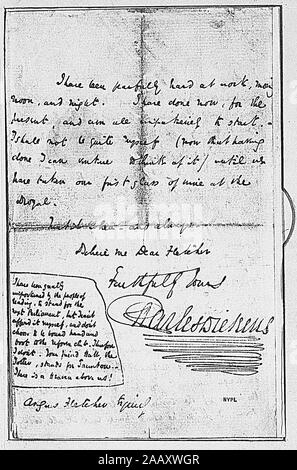 Fletcher, Angus ALS A si riferisce alla morte di grip, raven in Dickens' Barnaby Rudge dattiloscritte con passaggio del libro trattano la Raven 1841 giugno 15 Fletcher, Angus. Sensore ALS. Si riferisce alla morte di grip, raven in Dickens' Barnaby Rudge. Con dattiloscritte passaggio del libro trattano la Raven 1841 giugno 15; Fletcher, Angus. Sensore ALS. Si riferisce alla morte di grip, raven in Dickens' Barnaby Rudge. Con dattiloscritte passaggio del libro trattano la Raven 1841 giugno 15 Foto Stock